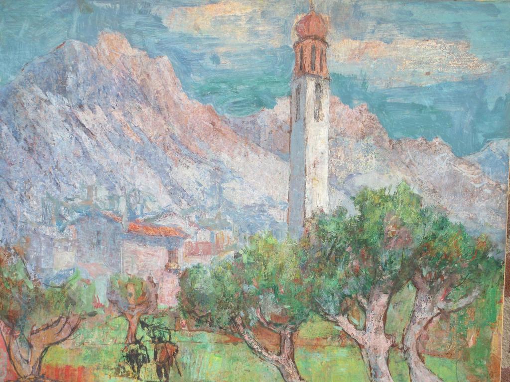 Piet Landkroon, Lassone Tessin, Olieverf verkocht voor € 70!