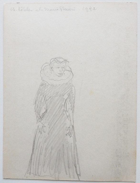 Harm Kamerlingh Onnes (1893-1985) - 'Charlotte Köhler als Maria Stuart' 1942 2x kopen? Bied vanaf 1!