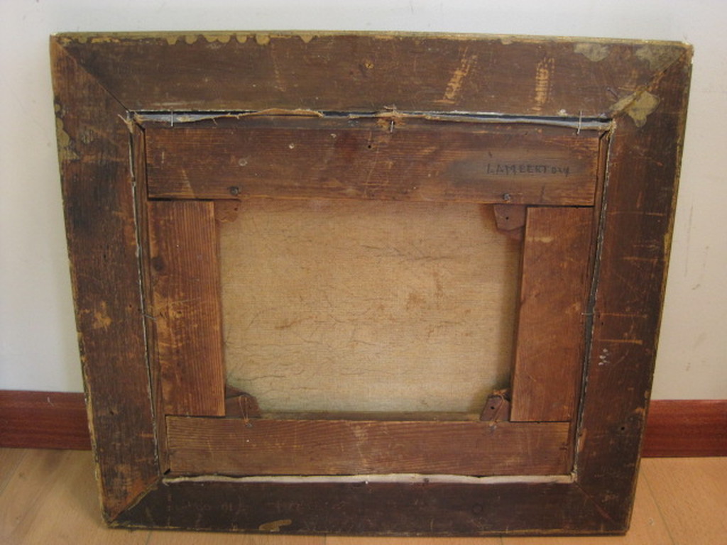 oud impress. olieverf "Hollands rivierlandschap" gesigneerd "Lambert '24"  kopen? Bied vanaf 1!