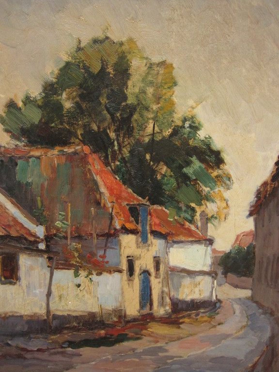 H V Doornik 1880-1936 olieverf  "zomer in Elburg" Gelderland  omstreeks 1920 kopen? Bied vanaf 1!