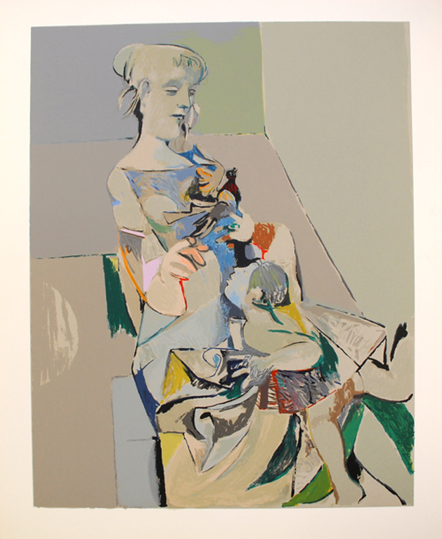Lino Dinetto - Vrouw met kind - prachtige litho  kopen? Bied vanaf 45!