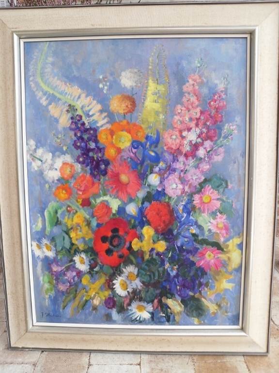 Joop Stierhout Bloemstilleven olieverf op doek verkocht voor € 275!
