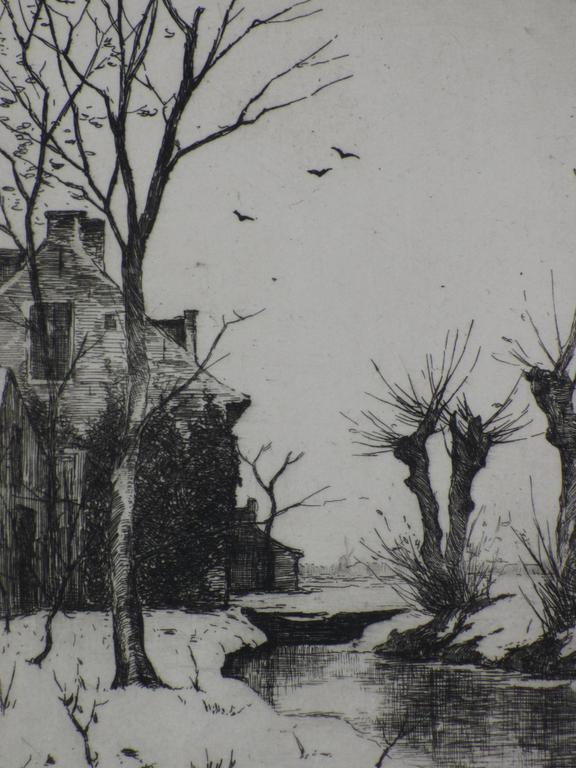 Philip Zilcken, Winters landschap, Ets kopen? Bied vanaf 55!