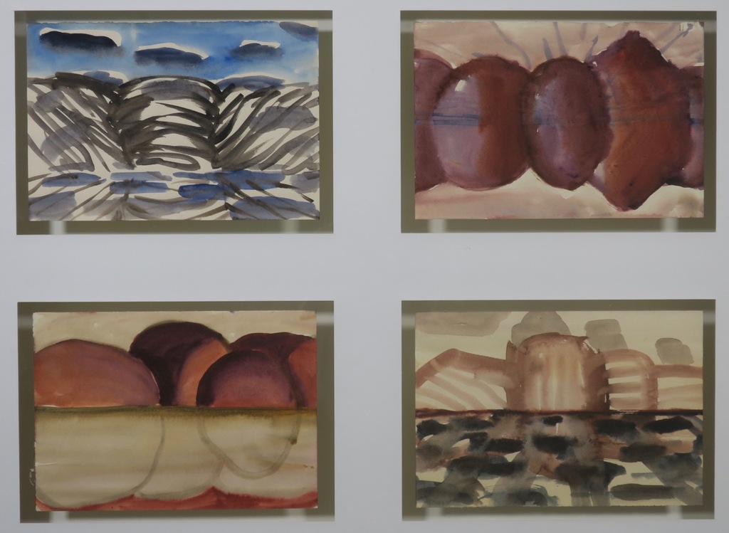 Johann Muller: 4x Aquarel, Journaal Nea Kameni - Ingelijst kopen? Bied vanaf 1!