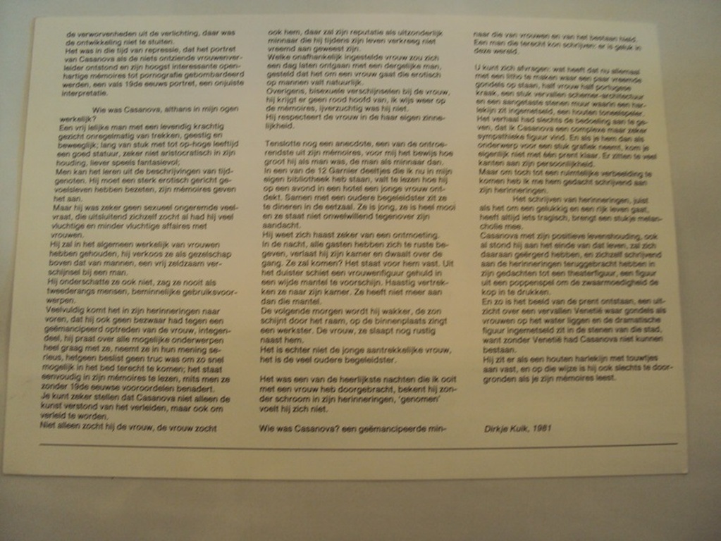 Dirkje Kuik, Litho, Casanova kopen? Bied vanaf 30!