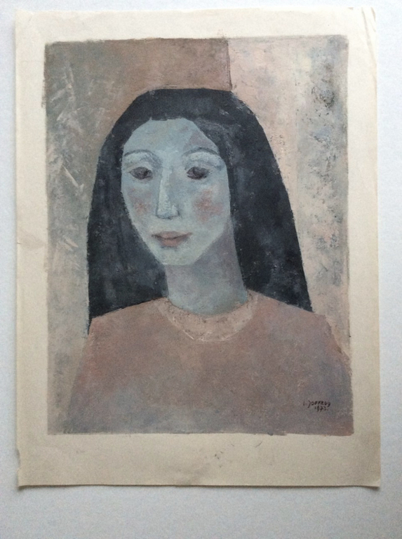 Irene Joffroy - Portret van vrouw - olieverf op papier, gesigneerd, 1973 kopen? Bied vanaf 125!