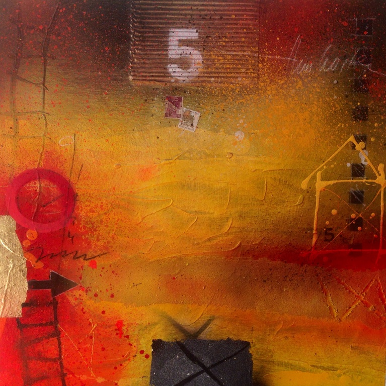 Theo koster gemengde techniek titel: yellow house verkocht voor € 162!