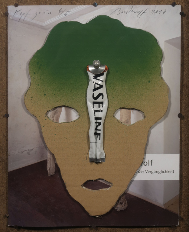 Jurgen Brodwolf: Assemblage, Kopf grun - Ingelijst kopen? Bied vanaf 170!