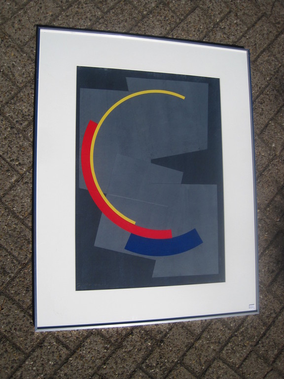 Frits Vanen (1933-) GROTE collage "verdeling v/e cirkel mbv gulden snede"  kopen? Bied vanaf 1!