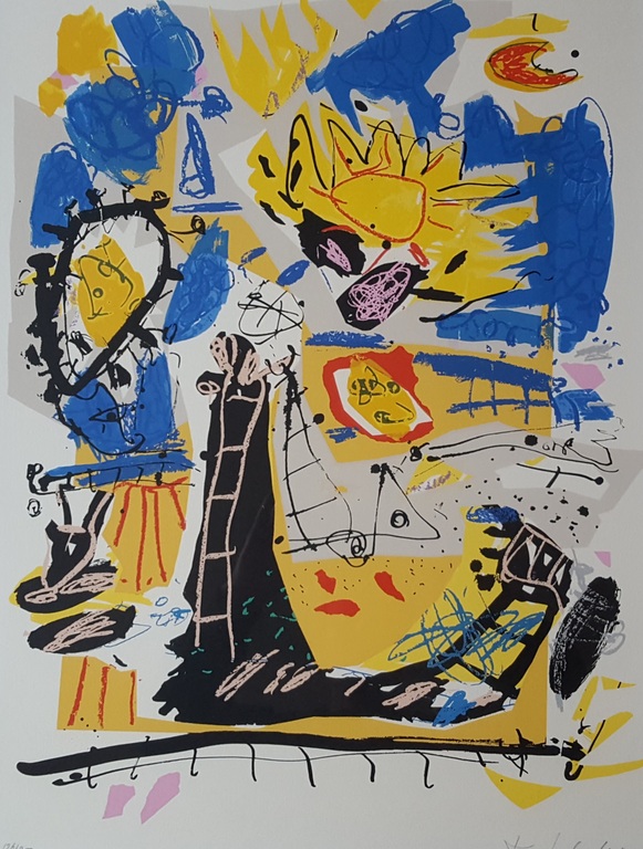 Kees Salentijn (1947) - "spanje" - litho (groot), gesigneerd en ingelijst verkocht voor € 145!