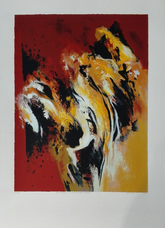 Mattie Schilders, zeefdruk op papier, Titel:  verkocht voor € 40!