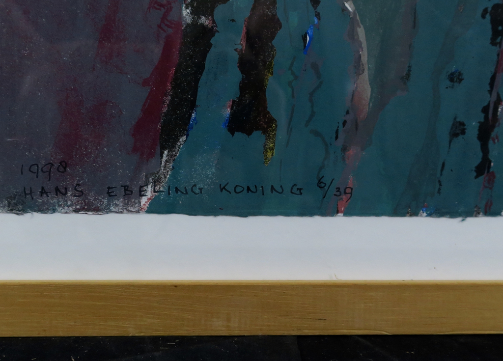 Hans Ebeling Koning: Zeefdruk, Zonder titel - Ingelijst (groot) kopen? Bied vanaf 50!