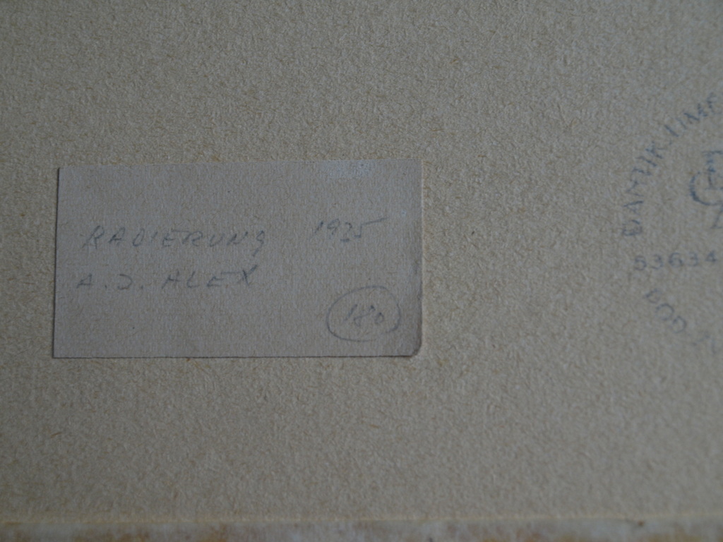 Adolf Jelinek Alex : Ets – Vrouw in het bos – gesigneerd & ingelijst – 1935 kopen? Bied vanaf 1!