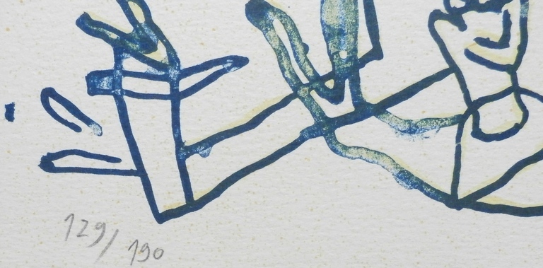  Jan Voss -  Kleuren Litho - compositie met lijnen - 1978 kopen? Bied vanaf 60!