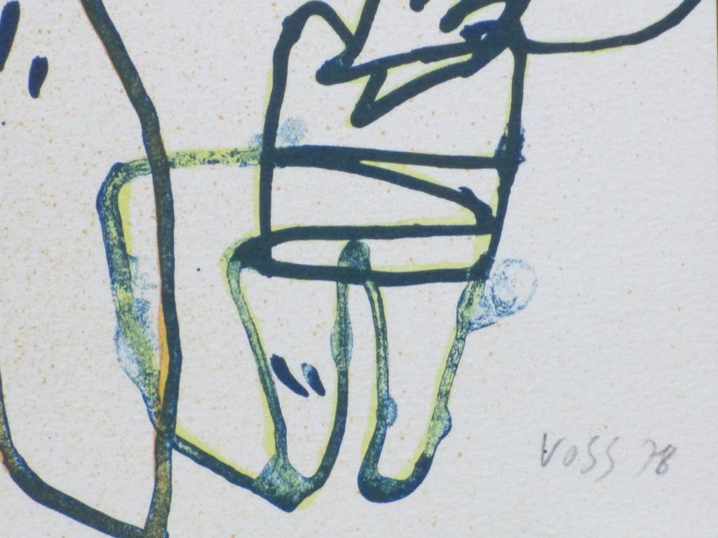 Jan Voss, Abstracte Compositie, Kleurenlitho kopen? Bied vanaf 40!