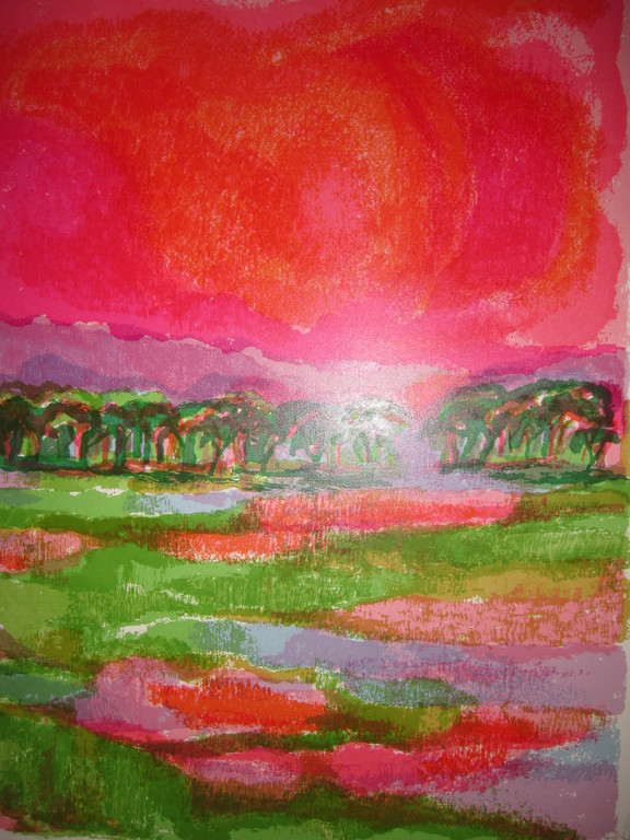 Ronald Julius Christensen, kleurenlitho, African Sky verkocht voor € 40!