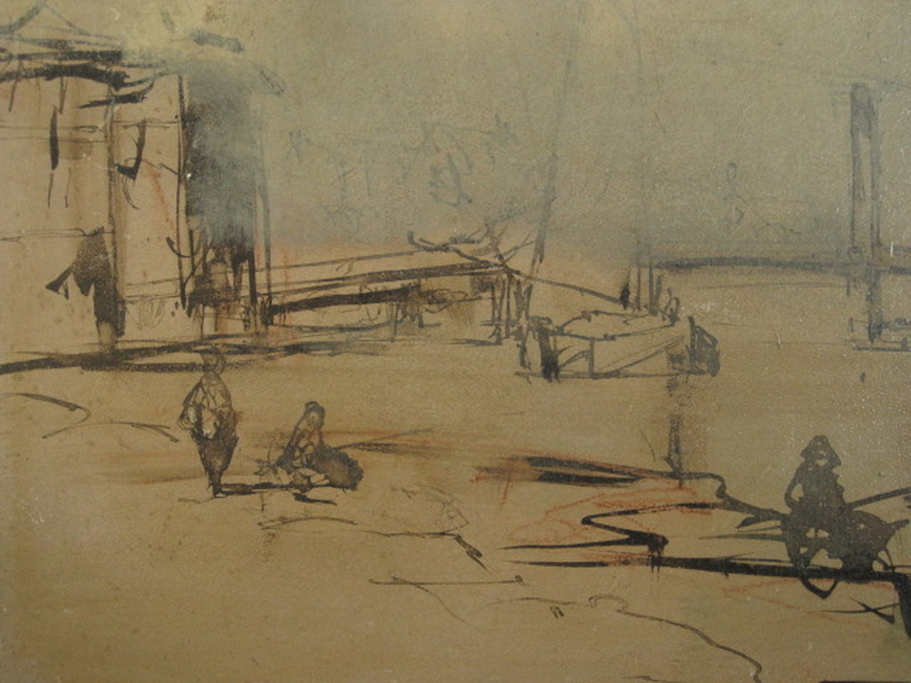 toegeschr. aan J.B.Jongkind 1819-1891 "Amsterdam Kostverlorenvaart" aquarel kopen? Bied vanaf 1!