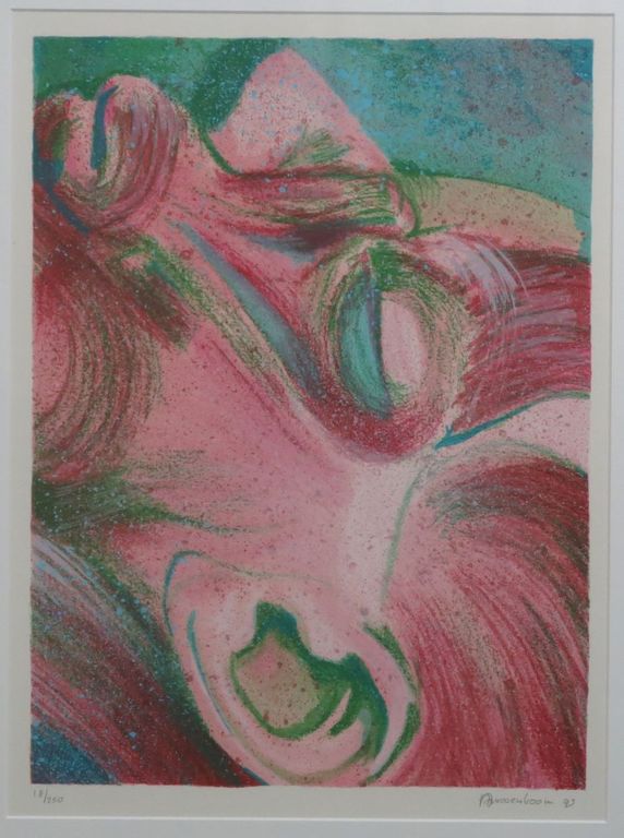 Onbekend gesigneerd: Zeefdruk, Gezicht - Ingelijst kopen? Bied vanaf 1!