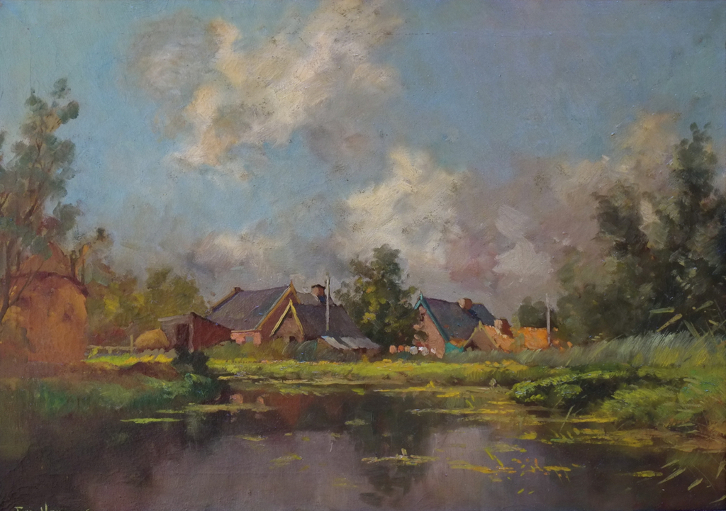 Landschap, olieverf op doek. kopen? Bied vanaf 160!