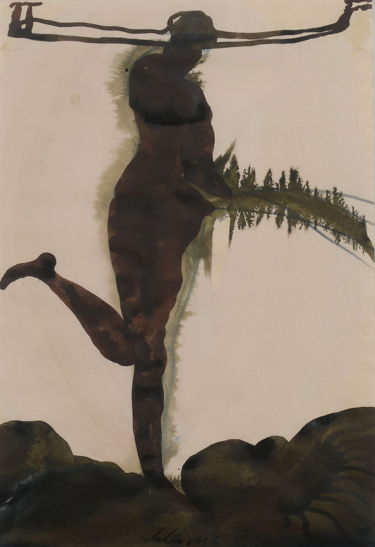Cornelia Schleime: Gouache op papier, Vrouw - Ingelijst kopen? Bied vanaf 350!