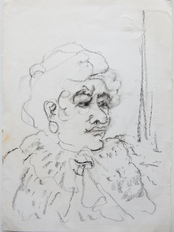 Harm Kamerlingh Onnes (1893-1985) - Tweemaal portret in houtskool kopen? Bied vanaf 1!