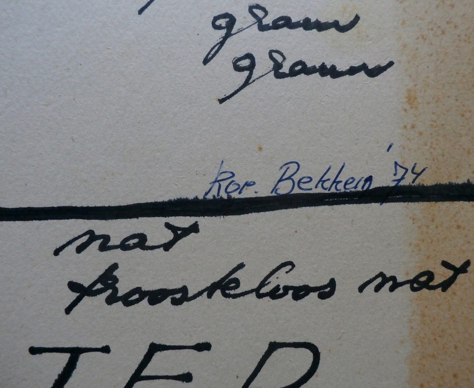 Kor Bekker - stifttekening: graswater - 1974 kopen? Bied vanaf 45!