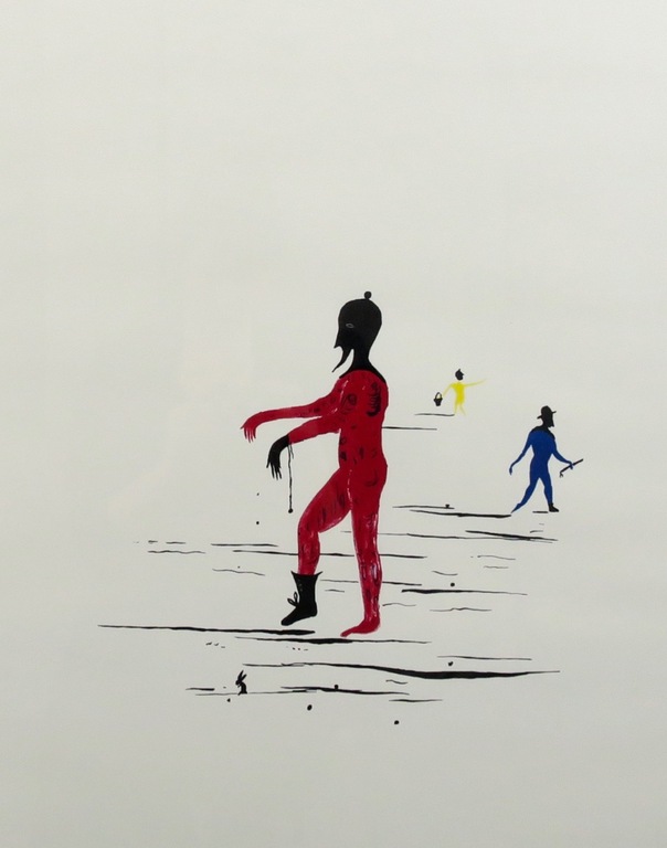 Henk Visch: Litho, Zonder titel (rode man) - Ingelijst kopen? Bied vanaf 100!
