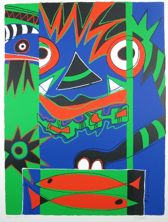 Marianne Naerebout: Zeefdruk, African Mask verkocht voor € 45!