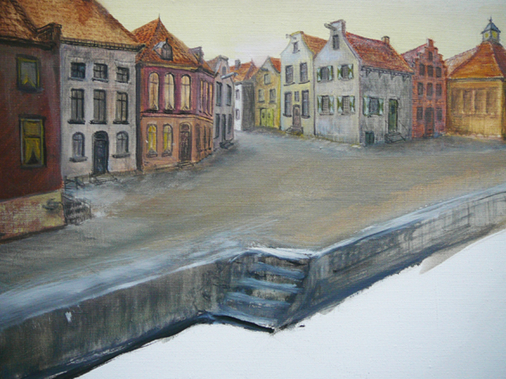 Dorp aan de Rivier -acryl, circa 1990- kopen? Bied vanaf 35!