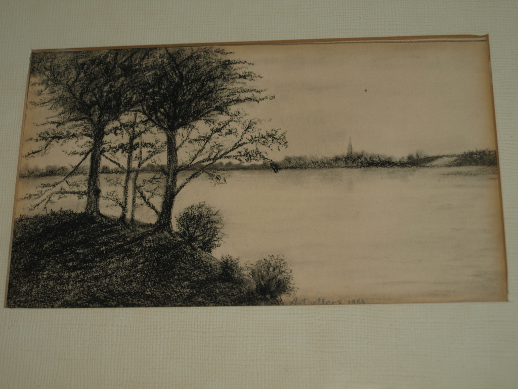 Ant. v. Oers – Tekening – Aan het water – Gesigneerd & ingelijst - 1964  kopen? Bied vanaf 1!