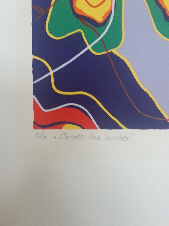 Marianne Nearebout, zeefdruk op papier, titel: "Across the border" kopen? Bied vanaf 25!