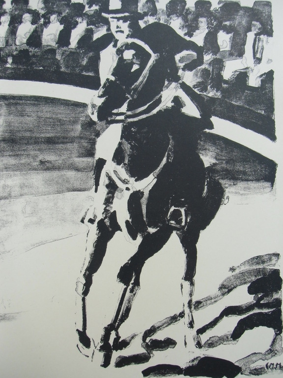 HOGESCHOOLRIJDER IN CIRCUSPISTE  ///  LITHO VAN KEES MAKS kopen? Bied vanaf 40!