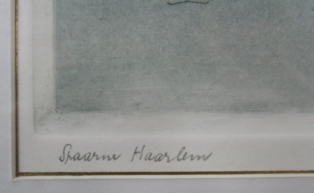 Poppe Damave: Ets, Spaarne Haarlem - Ingelijst kopen? Bied vanaf 70!