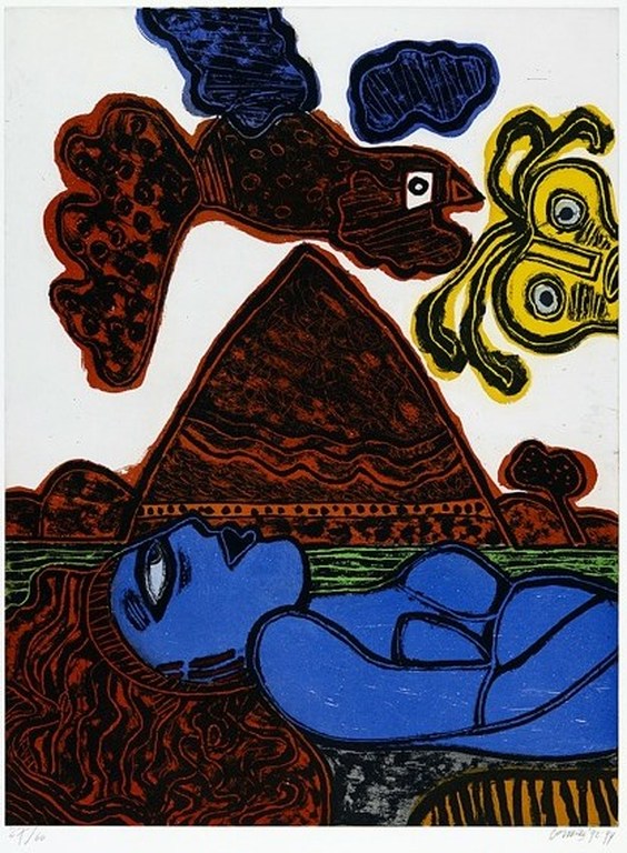 Corneille: Ets en aquatint, Hoggar en fete (Zeer groot) kopen? Bied vanaf 750!