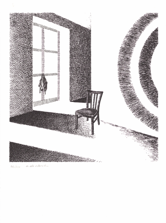 Antoon de Clerck - Stoel - Gesigneerde zeefdruk - 1987 kopen? Bied vanaf 25!