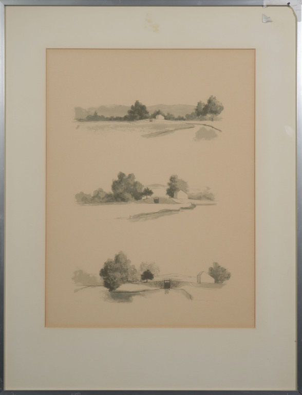 Mart Kempers: Litho, Groen landschap - Ingelijst kopen? Bied vanaf 1!