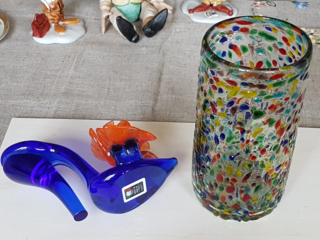 Murano-glas schoen  + Een vaas pulegoso glas  multicolor kopen? Bied vanaf 35!