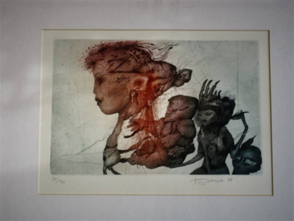 Meesterlijk Grafisch werk van de Tsjechisch surrealist Karel Demel (1942) kopen? Bied vanaf 1!