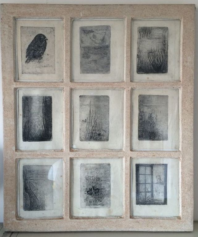 Bertus Jonkers, negen etsen op handgeschept papier. verkocht voor € 600!