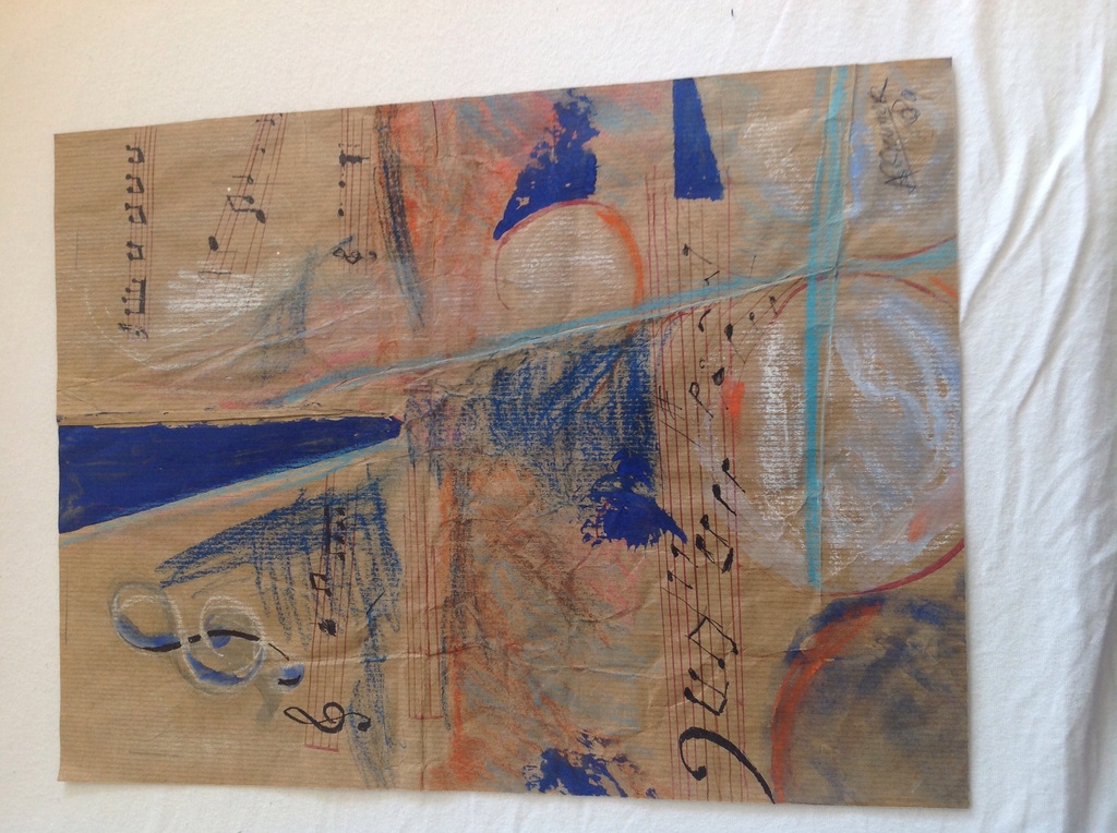 Krijttekening muzieknoten kopen? Bied vanaf 50!