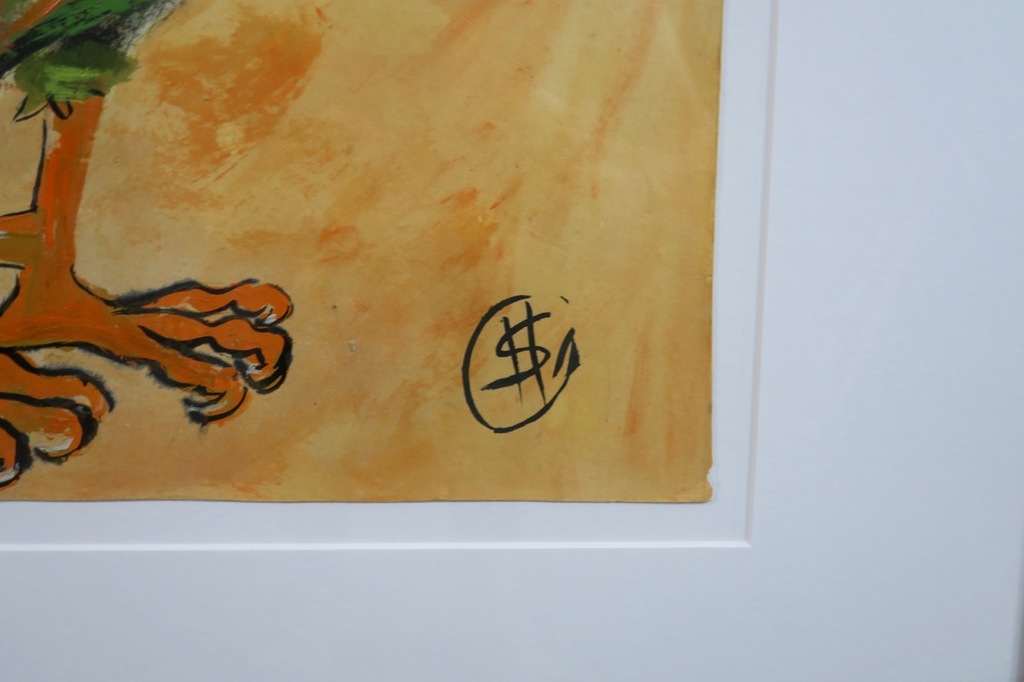 Hans Stoevenbelt: Gemengde techniek op papier, Haan - Ingelijst kopen? Bied vanaf 40!