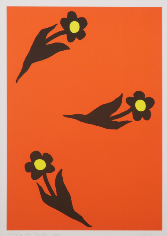 Wouter van Riessen: Zeefdruk, Z.T. Drie bloemen kopen? Bied vanaf 20!