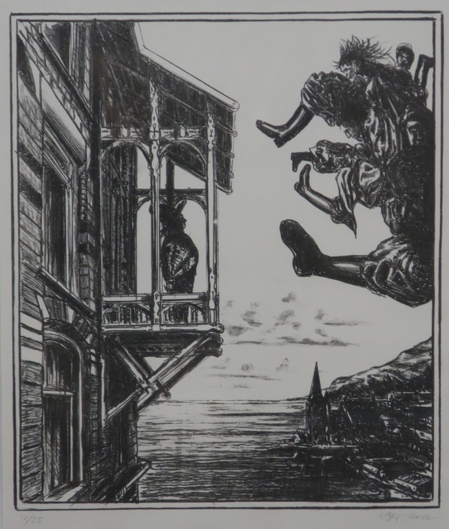Bernard Verhoeven: Litho, Oproep 2 dagen in de hemel -Ingelijst kopen? Bied vanaf 1!