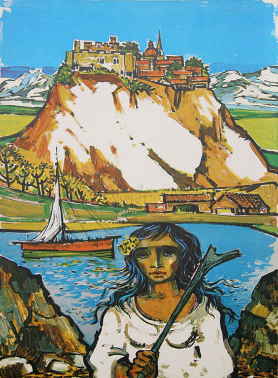 JORGE DUMAS  Gr Zeefdruk  ITALIAN LANDSCAPE  Handgesigneerd kopen? Bied vanaf 1!