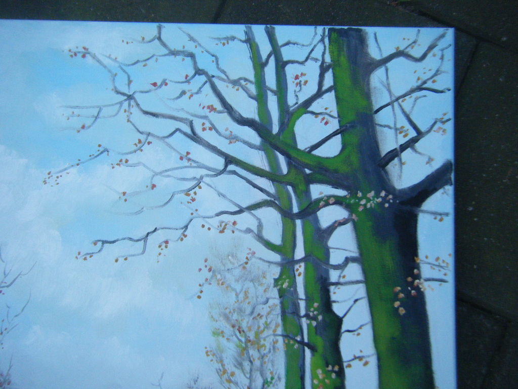 Liekele Boersma ,olieverf op doek ,Houthakkers met mallejan kopen? Bied vanaf 175!