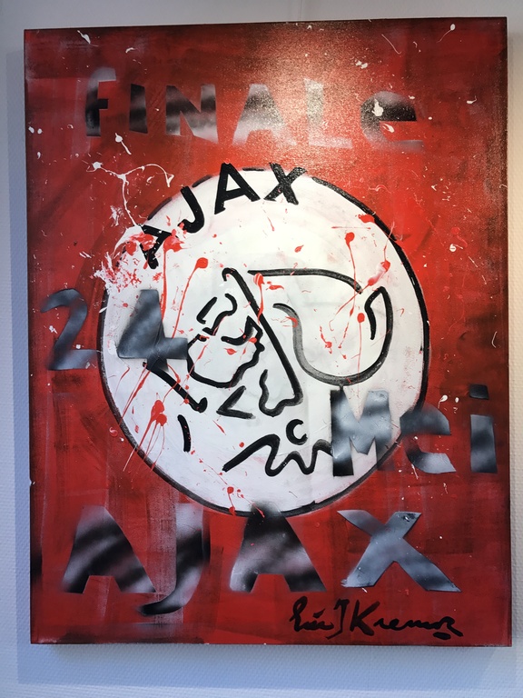 ERIC JAN KREMER AJAX 3 D Doek-Gesigneerd  en gevernist ! verkocht voor € 65!