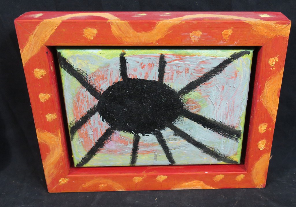 Meertje Kaal: Acryl op doek, Z.T. (spin) - Ingelijst kopen? Bied vanaf 1!