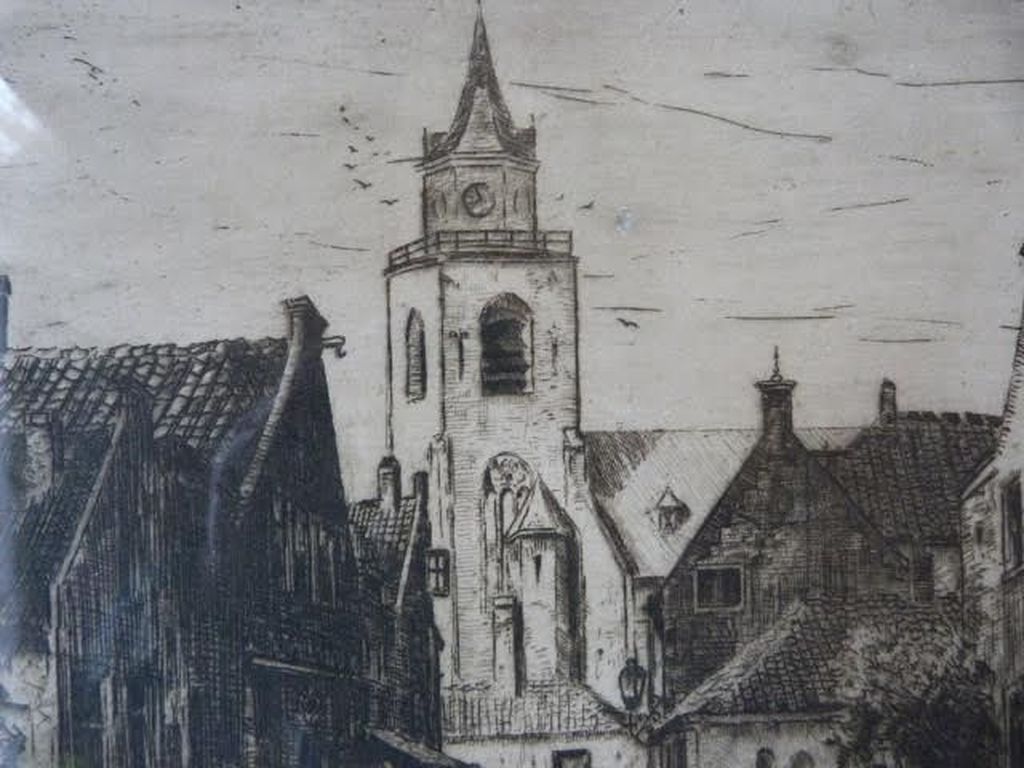 Scheveningen - M. van Waning (1889 - 1972) - Dorpsstraatje kopen? Bied vanaf 1!