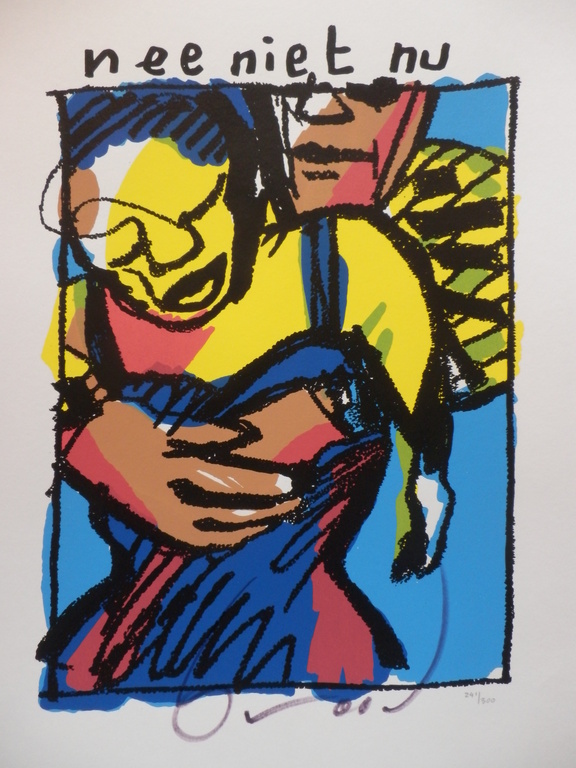 HERMAN BROOD, Gelimiteerde en HANDGESIGNEERDE Zeefdruk  NEE NIET NU verkocht voor € 195!