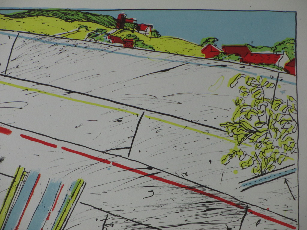 Jan de Bruin - Schutting, Klapstoel, Chocodips, Tulpen - Kleurenlitho kopen? Bied vanaf 35!